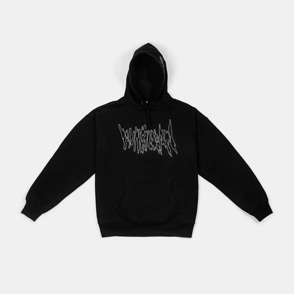 ALIEN RHINESTONE HOODIE (BLACK)