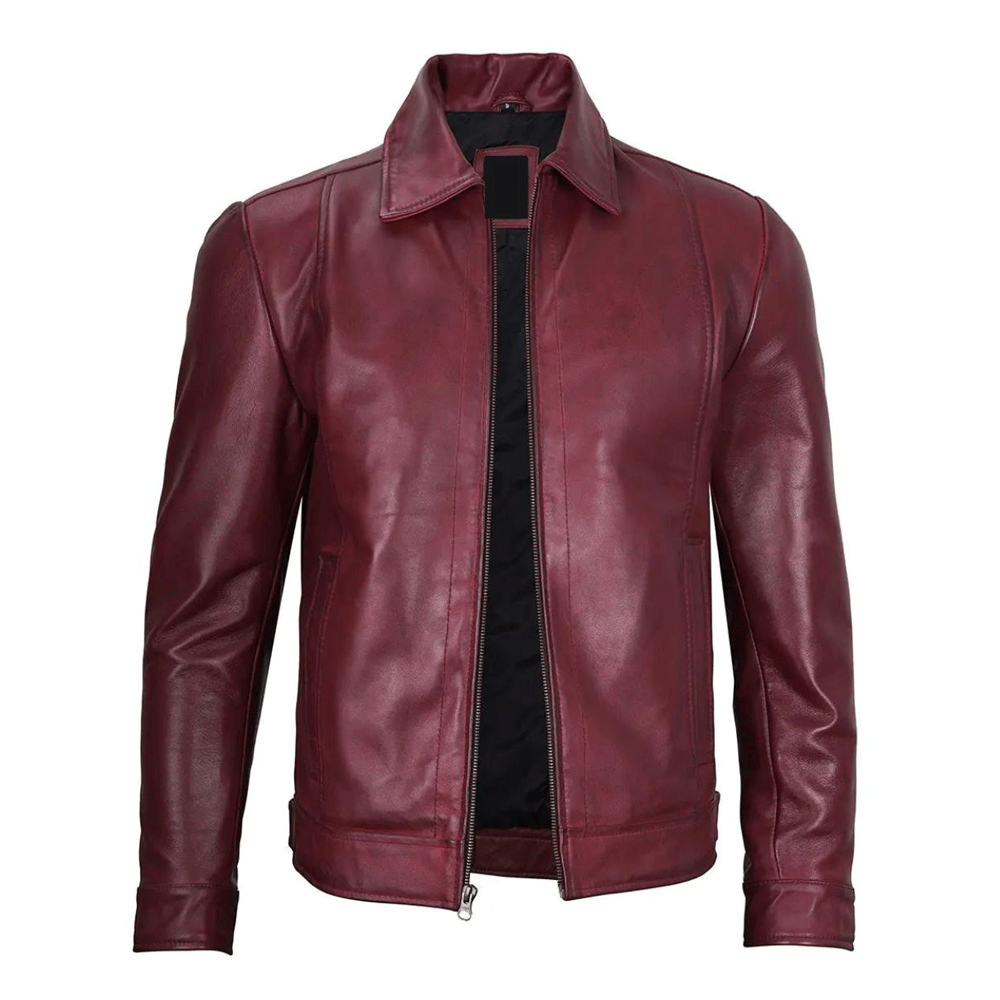 Maroon Real Leather Jacket