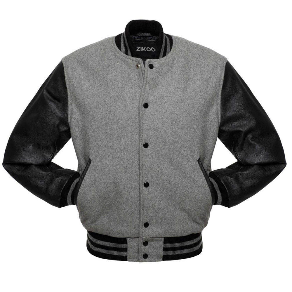 Zikoo Gray Varsity Jacket