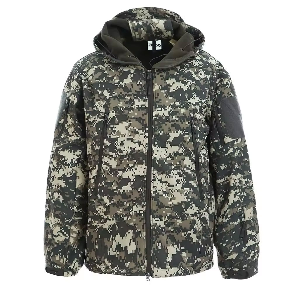 Sublimation softshell camouflage hunting jacket 